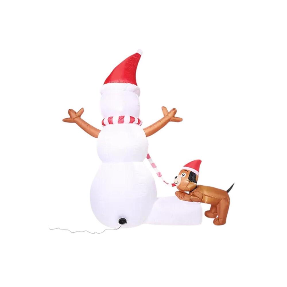 Kringle Express 8ft Inflatable Snowman and Dog